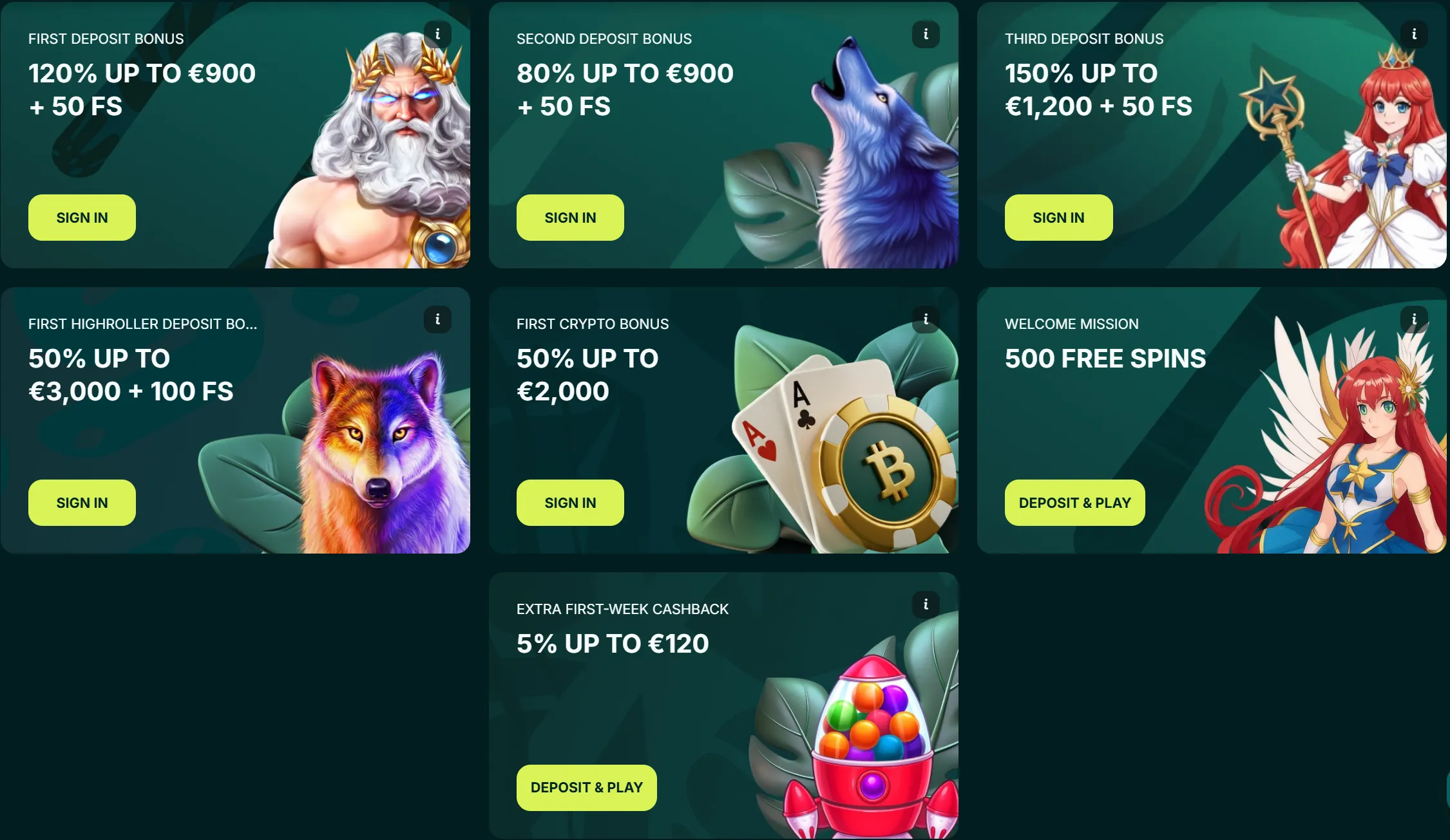 Spinaconda Casino welkomstpakket met drie stortingsbonussen en free spins