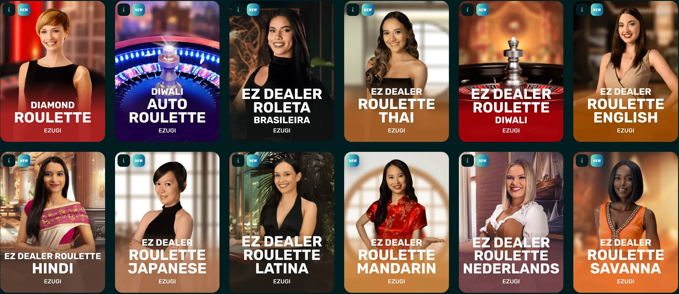 Spinaconda Casino live roulette met Ezugi en meerdere EZ Dealer Roulette varianten