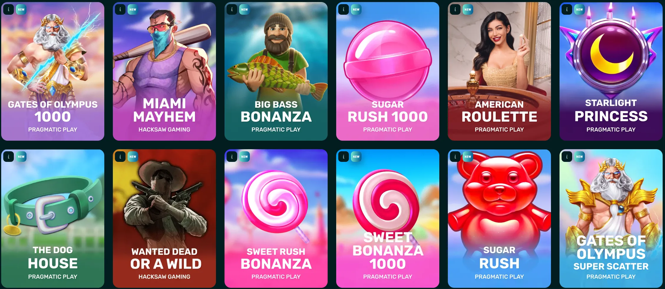 Spinaconda Casino topgames met populaire Pragmatic Play en Hacksaw titels